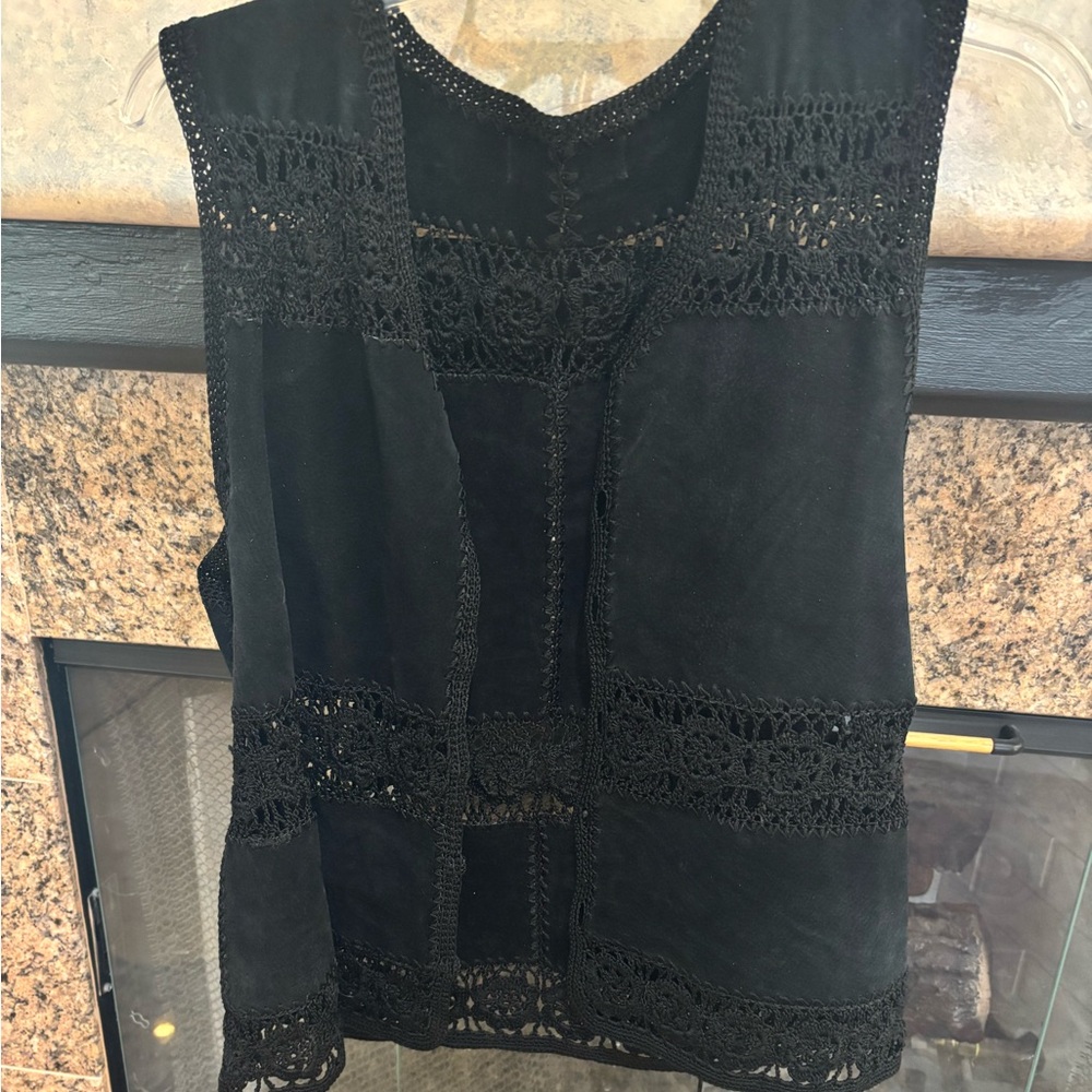 Black suede vest